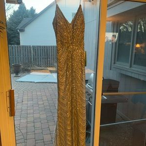 B.Smart Silver Sequin Prom Formal Dress